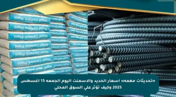 «تحديثات مهمة» أسعار الحديد والأسمنت اليوم الجمعة 15 أغسطس 2025 وكيف تؤثر على السوق المحلي